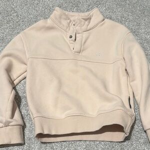 Little Bipsy cream 1/3 button sweatshirt- 4-5